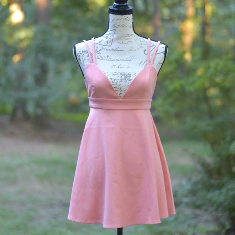 NBD pale pink strappy minidress